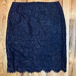 Banana Republic Black Fancy Knee Length Skirt Women’s 4 / Small